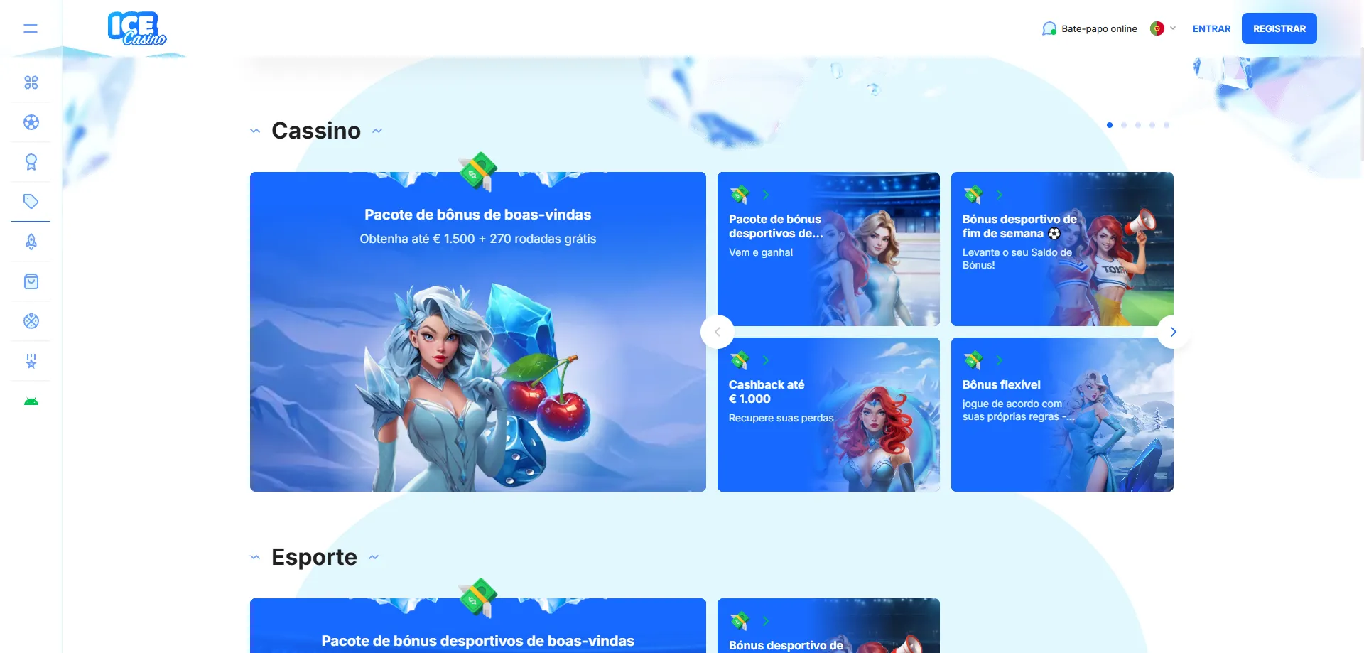 ice casino bônus de boas-vindas até BRL 9.000 mais giros grátis